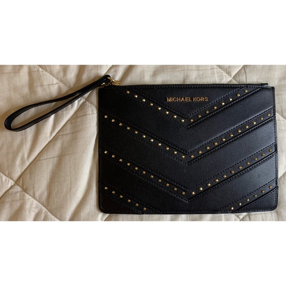 Michael Kors Black and Gold Wristlet - Picture 1 of 3